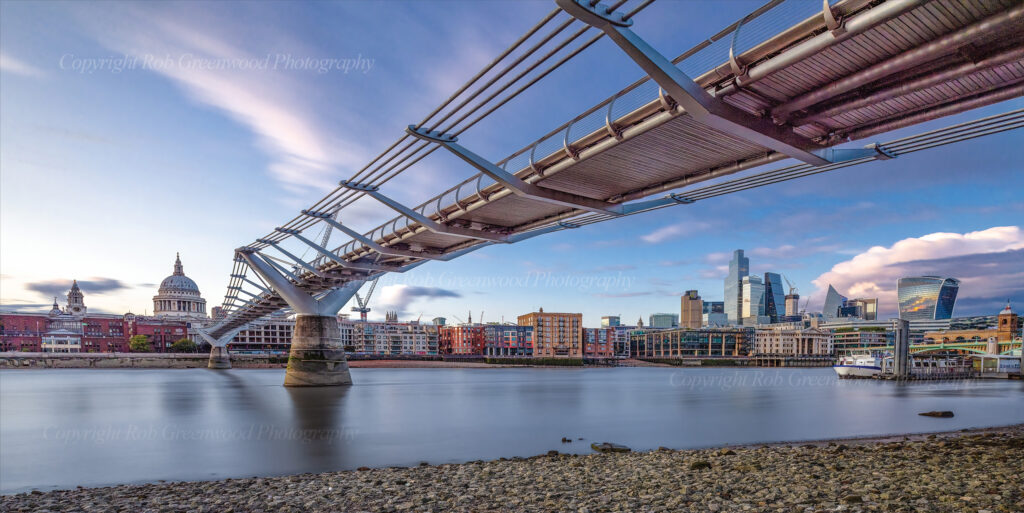 Millennium Bridge and St. Pauls, London, picture for sale