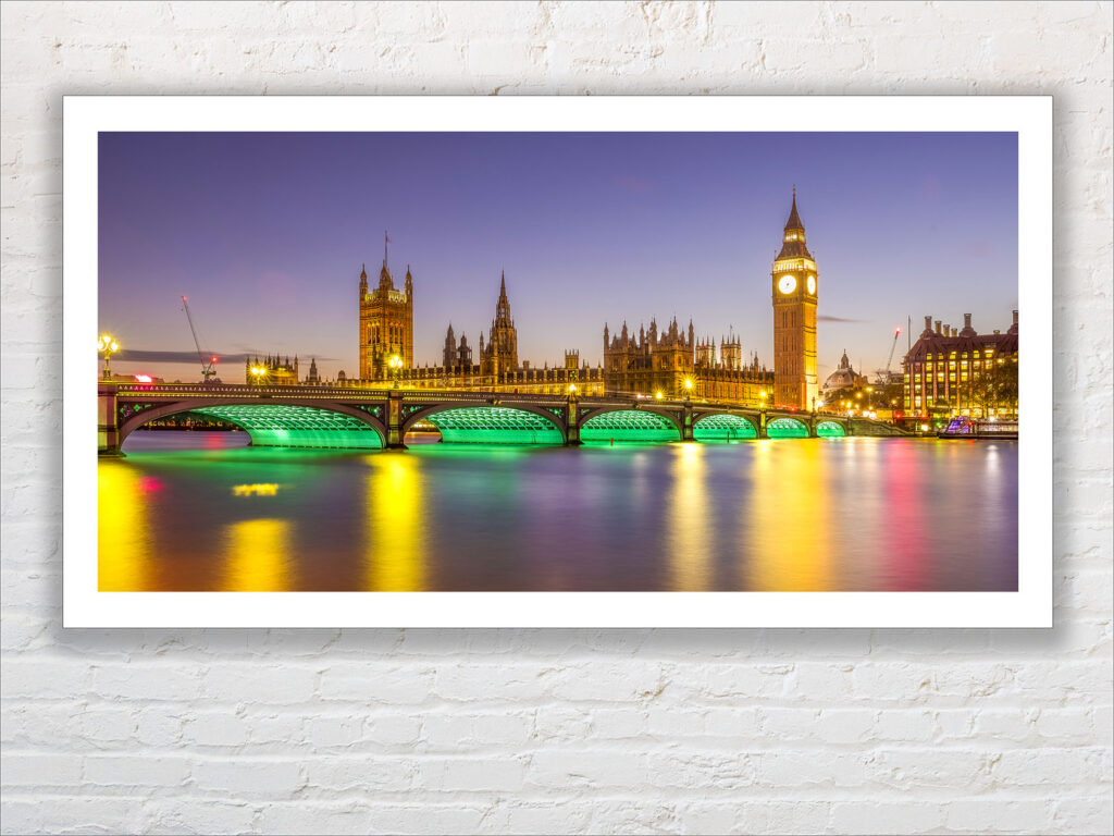 Westminster Bridge, London, print with white border